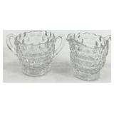 Vintage Fostoria Glass Diamond Pattern Clear Glass Platter - Cake Plate & More