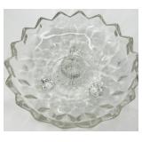 Vintage Fostoria Glass Crystal Diamond-Cut Decanter & Bowls Set