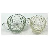 Vintage Fostoria Glass Crystal Diamond-Cut Decanter & Bowls Set