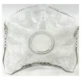 Assorted Vintage Fostoria Glass - Clear Etched Grapevine Pattern Assorted Plates, Saucers & Teacup Set