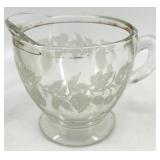 Assorted Vintage Fostoria Glass - Clear Etched Grapevine Pattern Assorted Plates, Saucers & Teacup Set