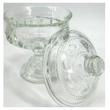 Assorted Vintage Glassware including Indian King's Crown Thumbprint Covered Candy Jar