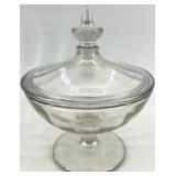 Assorted Vintage Glassware including Indian King's Crown Thumbprint Covered Candy Jar