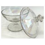 Assorted Vintage Glassware including Indian King's Crown Thumbprint Covered Candy Jar