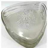 Vintage Viking, Jeanette, Indiana Glass Clear Glassware - Cake Stand & Leaf-Shaped Dishes with Stacked Plates and Candelabra