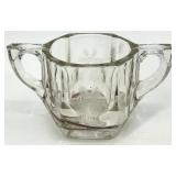 Assorted Vintage Glassware including Sugar Bowls, Creamers and Oil Lamp Base