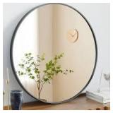 28" Round Metal Mirror Black - Room Essentials™
