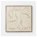 30"x30" Line Abstract Framed Canvas Wall Art - Threshold designed with Studio