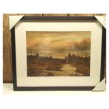20"x16" Marshland at Dusk Framed Wall Art - Threshold