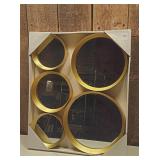Gold Wall Mirrors 5pc