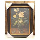 12" x 16" Floral Cotton Canvas Framed Wall Art - Threshold