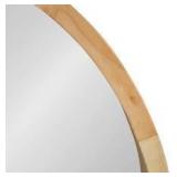22" x 22" Hutton Round Wood Wall Mirror Natural
