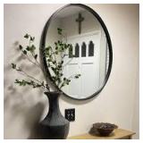 34" Round Decorative Wall Mirror Black - Threshold
