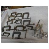 12 Forged Steel Clamps - various si...