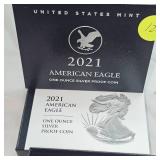 2021 1oz Silver Eagle 'Proof' Coin in Mint Box 2021 1oz Silver Eagle 'Proof' Coin in Mint Box