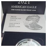 2021 1oz Silver Eagle 'Proof' Coin in Mint Box 2021 1oz Silver Eagle 'Proof' Coin in Mint Box