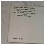1969 US Mint Set UNC, Unopened Envelope, Silver 1969 US Mint Set UNC, Unopened Envelope, Silver