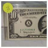 1963 A $10 Federal Reserve Note UNC 1963 A $10 Federal Reserve Note UNC