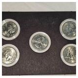 2007 D Colored Washington 25c, 5 Coin Set 2007 D Colored Washington 25c, 5 Coin Set