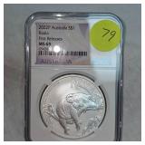 2022 P Auctralia $1 MS69 1st Release, Silver Koala 2022 P Auctralia $1 MS69 1st Release, Silver Koala