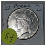 1922 Morgan $1 AU 1922 Morgan $1 AU