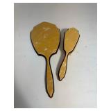 Celluloid Vanity Set Brush and Handheld Mirror Celluloid Vanity Set Brush and Handheld Mirror
