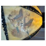 Lot of (2) Slag Glass Shade Table Lamps Lot of (2) Slag Glass Shade Table Lamps