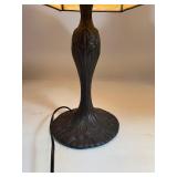 Lot of (2) Slag Glass Shade Table Lamps Lot of (2) Slag Glass Shade Table Lamps