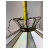 Mid Century Iridescent Stained Glass 5 Light Pendant Chandelier Mid Century Iridescent Stained Glass 5 Light Pendant Chandelier