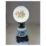 Antique Milk Glass Hurricane Style Lamp Antique Milk Glass Hurricane Style Lamp