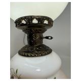 Antique Milk Glass Hurricane Style Lamp Antique Milk Glass Hurricane Style Lamp