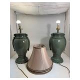 Lot of (2) Green Lamps Lot of (2) Green Lamps