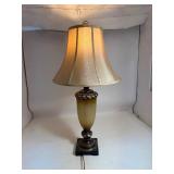 Vintage Amber Fluted Glass Urn Style Lamp Vintage Amber Fluted Glass Urn Style Lamp
