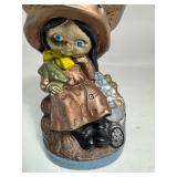 1970's Little Girl With Big Bonnet Ceramic Figurine 1970's Little Girl With Big Bonnet Ceramic Figurine