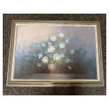 Robert Cox Blue And White Flowers Oil On Canvas Robert Cox Blue And White Flowers Oil On Canvas