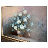 Robert Cox Blue And White Flowers Oil On Canvas Robert Cox Blue And White Flowers Oil On Canvas