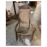 Wicker Seat Wooden Rocking Chair Wicker Seat Wooden Rocking Chair