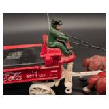 Coca-Cola CAST IRON Horse-Drawn Wagon With Driver & Umbrella Coca-Cola CAST IRON Horse-Drawn Wagon With Driver & Umbrella