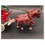 Coca-Cola CAST IRON Horse-Drawn Wagon With Driver & Umbrella Coca-Cola CAST IRON Horse-Drawn Wagon With Driver & Umbrella