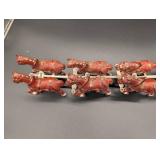 Vintage Cast Iron Red Horses Team with Wagon Toy Set (Lot of 6) Vintage Cast Iron Red Horses Team with Wagon Toy Set (Lot of 6)