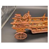 Antique Cast Iron Horse-Drawn Fire Wagon with Ladder and 2 Horses Antique Cast Iron Horse-Drawn Fire Wagon with Ladder and 2 Horses