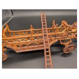 Antique Cast Iron Horse-Drawn Fire Wagon with Ladder and 2 Horses Antique Cast Iron Horse-Drawn Fire Wagon with Ladder and 2 Horses