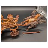 Antique Cast Iron Horse-Drawn Fire Wagon with Ladder and 2 Horses Antique Cast Iron Horse-Drawn Fire Wagon with Ladder and 2 Horses