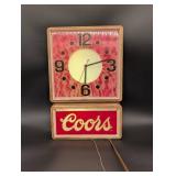 Coors Clock Sign - Vintage Advertising Wall Clock & Beer Logo Coors Clock Sign - Vintage Advertising Wall Clock & Beer Logo