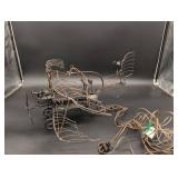 Vintage Wire Airship Sculpture - Steampunk Metal Art with Propellers & Wheels Vintage Wire Airship Sculpture - Steampunk Metal Art with Propellers & Wheels