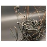 Vintage Wire Airship Sculpture - Steampunk Metal Art with Propellers & Wheels Vintage Wire Airship Sculpture - Steampunk Metal Art with Propellers & Wheels