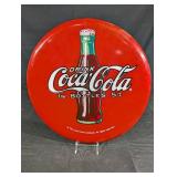 Coca-Cola Round Advertising Sign - Bottle Graphic, Drink Coca-Cola In Bottles 5c, 16 In Dia Coca-Cola Round Advertising Sign - Bottle Graphic, Drink Coca-Cola In Bottles 5c, 16 In Dia