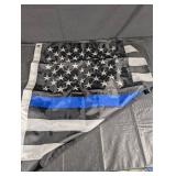 Thin Blue Line US Flag - Black & Gray Stripes with Blue Stripe & White Stars Thin Blue Line US Flag - Black & Gray Stripes with Blue Stripe & White Stars