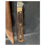 Antler-Handled Knife - Leather Sheath - Vintage Hunting/Utility Blade Antler-Handled Knife - Leather Sheath - Vintage Hunting/Utility Blade