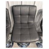 Bar Stools (Lot of 4) - Black Vinyl, Chrome Pedestal Base Bar Stools (Lot of 4) - Black Vinyl, Chrome Pedestal Base